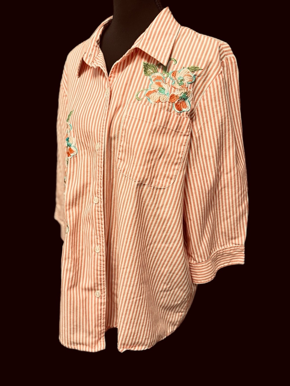 Vintage Embroidered Button-Down Shirt